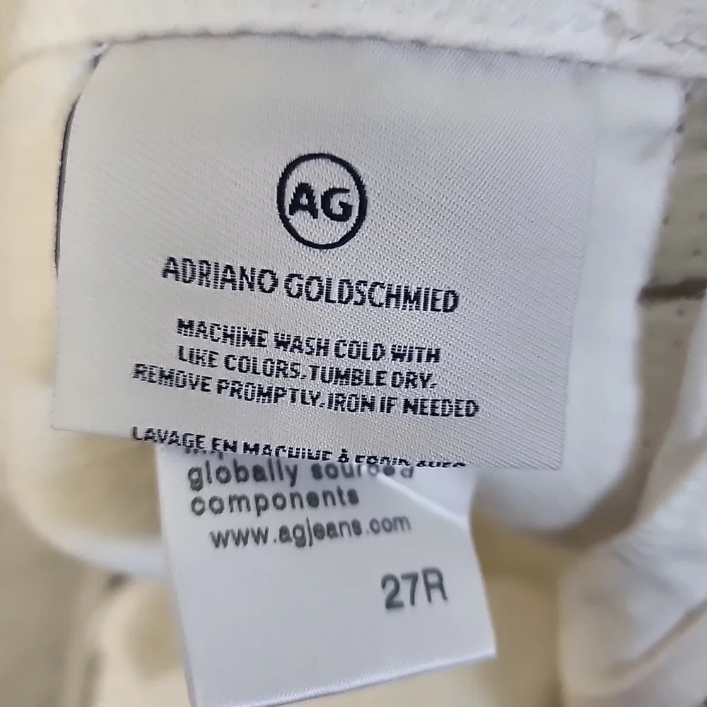 AG Adriano Goldschmied Skirt Womens‎ 27R White Lana Woven Workwear Midi Casual